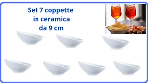 Set 7 Coppette ciotole ceramica per antipasti aperitivo degustazione finger food - Imagen 1 de 2
