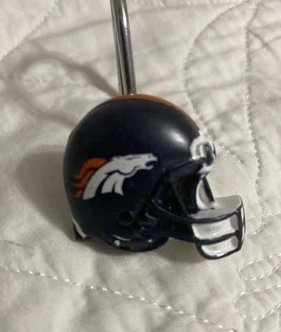 Denver Broncos NFL Shower Curtain Rings Hooks 12 Piece - Open Package Cover