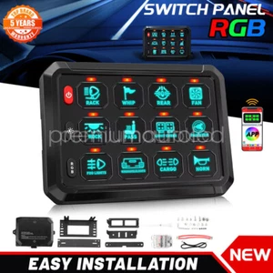 Bluetooth App RGB 12 Gang Camper Van RV 12V 24V LED Light Switch Control Panel - Picture 1 of 12