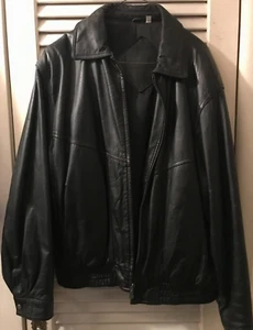 Vintage Roundtree & Yorke Men's Black Genuine Leather, Full Zip, Large - Picture 1 of 12