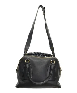 Chloe Daria 2way Hand Shoulder Bag Grained Leather Black Gold hardware Crossbody - Picture 1 of 10