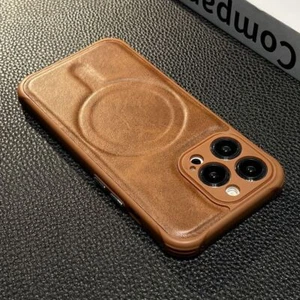 Coque de Charge Magnétique Sans Fil Cuir pour iPhone 14 11 12 13 Pro Antichoc - Photo 1 sur 16