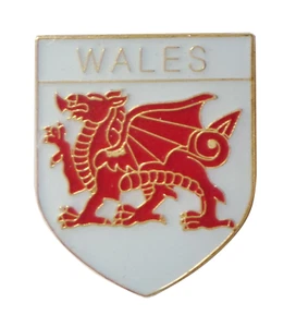 Wales Red Dragon Shield Pin Badge - LAST FEW - Picture 1 of 3