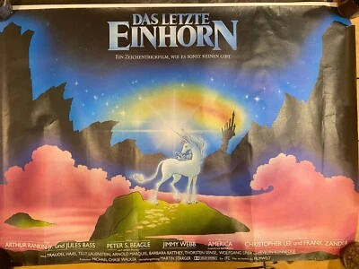 Das letzte Einhorn Stimme Christopher Lee Original Kinoplakat A1 quer gerollt - Bild 1 von 2
