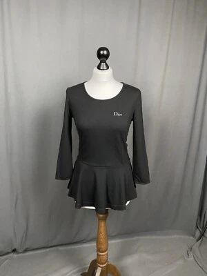Dior Damen Schwarz Mini Tunika Kleid Größe M - Bild 1 von 4