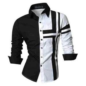 Men's Dress Shirts Casual Stylish Long Sleeve Designer Button Jacquard Blouse - Picture 1 of 37