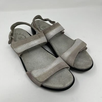Sandalia cómoda con correa en el talón SAS NUDU plata niebla gamuza gancho y bucle para mujer 8,5 S Foto 1 de 4
