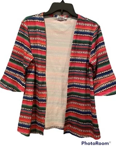 Lore Mae Cardigan Cover Up Girls Large XL Open Front Stripe Cheetah Soft - Picture 1 of 7