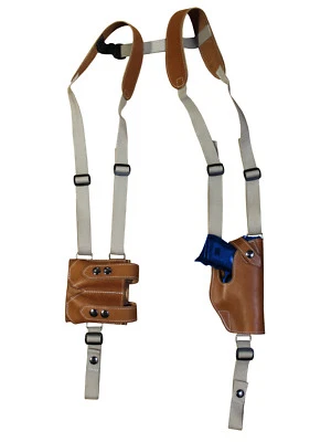 NUEVA Funda de Hombro Vertical de Cuero Tostado con Bolsa Mag Glock Compacta 9mm 40 45 Foto 1 de 4