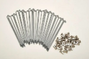 KIT 40 RAGGI + NIPPLES ACCIAIO LUCIDI DIAMETRO 4 mm LUNGHEZZA 145 mm 90° - Imagen 1 de 1