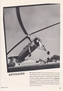 1936 Autogiro Flugzeug Foto 9.7.2022k - Bild 1 von 1