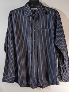 Faconnable Mens Shirt France Long Sleeve Striped Dress Shirt Size X-Large 41796 - Picture 1 of 5