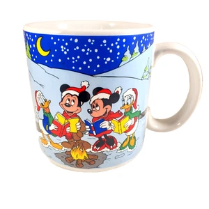 80s Disney Mickey Minnie Mouse Christmas Coffee Cup Mug Applause 1988 Vintage - Picture 1 of 8