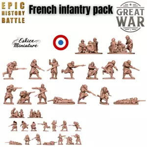 Französische Infanterie Pack - 1. Weltkrieg - 6 mm 10 mm 15 mm - Fow - FFTOWs historisch - Bild 1 von 1