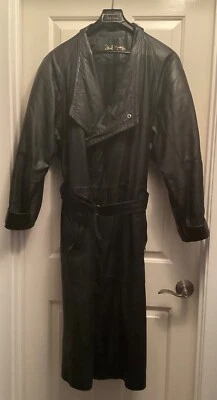 Mens Leather Trench Coat - Daniel Young - Vintage '80s - (Size 40) - Nice - Image 1 of 4