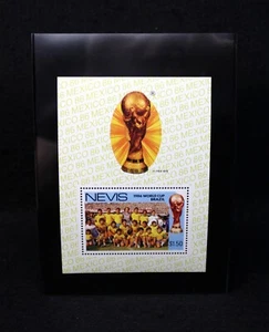 Vtg Genuine FIFA World Cup Mexico 1986 Collectors Mini Stamp Sheet - BRAZIL TEAM - Picture 1 of 5