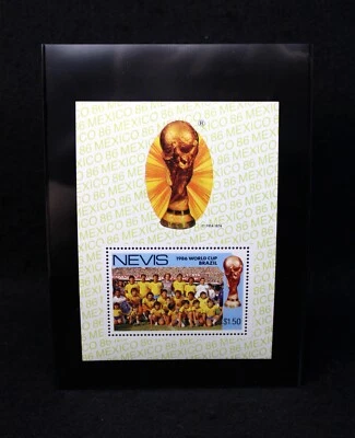 Vtg Genuine FIFA World Cup Mexico 1986 Collectors Mini Stamp Sheet - BRAZIL TEAM - Image 1 of 4