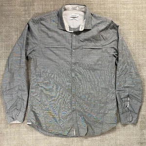 Calvin Klein Long Sleeve Button Up Shirt Adult Medium Grey Body Fit Mens CK - Picture 1 of 10