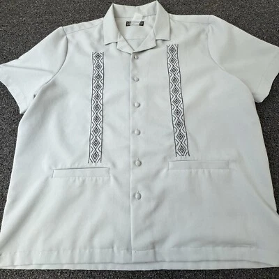 Vintage Haband Button Down Shirt Size Mens Extra Large Off White Embroidered - Image 1 of 4