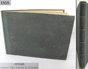 1858 ANTIQUE GERMAN ALBUM BOOK w/HANDMADE PAPER – ART IN ARCHITECTURE - Picture 1 of 11