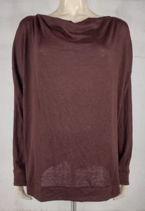 Camicetta donna Ann Taylor bordeaux rosso scuro collo cappuccio manica lunga nuova con etichette XXL 2XL - Foto 1 di 9