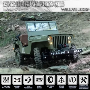 RC Military Truck Off Road Crawler WWII Jeep 4WD Climber Metal Gear w/ Winch RTR - Picture 1 of 23