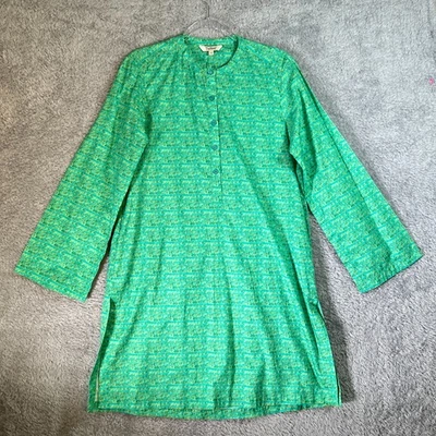 Платье-туника Tucker Rebecca с зеленым принтом маленькое с длинным рукавом с разделенным подолом богемное курортное - Изображение 1 из 4