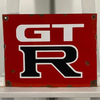 Nissan GTR Enamel Sign - 32x25cm (12.6x9.8") - Nice Old-Looking Garage Wall Sign - Image 1 of 4