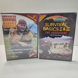 2 DVD Lot Advanced Survival Guide W/ Ron Hood & Survival Basics 1 & 2 - Sealed - Foto 1 di 8