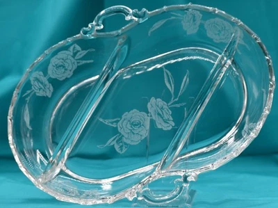 Fostoria Glass Company Relish Dish In Camellia Pattern - Image 1 of 3