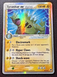 Tarjeta Pokémon Tyranitar ex 99/101 EX Delta Species Holo Lámina Rara HP - Imagen 1 de 12