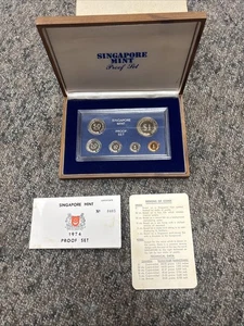 1974 Singapore 5 coin PROOF set, Low mintage, #0405/1500, SCARCE! - Picture 1 of 9