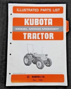 ORIGINAL KUBOTA M5500 M5500DT TRACTOR PARTS CATALOG MANUAL VERY GOOD SHAPE - Picture 1 of 4