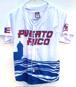 Puerto Rico Boricua PR Flag EL Morro Children Kids Baseball Jersey Shirt Sizes - Picture 1 of 6