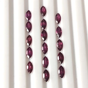 Purple Rhodolite Garnet 6X3 mm Marquise Cut Faceted Natural Gemstone 16 Pieces - Picture 1 of 5