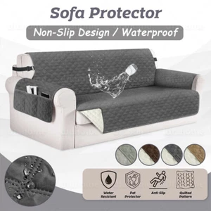 Waterproof Sofa Slip Covers Reversible Quilted Throw Pet Protector Couch Cover - Picture 1 of 61
