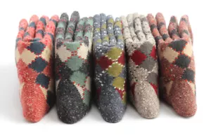 3 Paar Damen-Freizeitsocken 90 % Kaschmirwolle dick warm weich Wintersport einfarbig - Bild 1 von 17