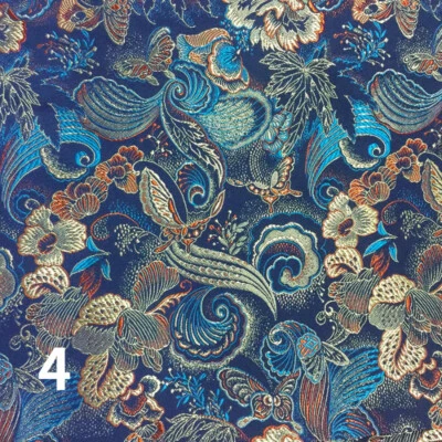 Hágalo usted mismo Brocado Damasco Tela Imitación Seda Satén Artesanal Mariposa Floral 75 100 cm Foto 1 de 4