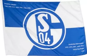 Stockflagge Stockfahne FC Schalke 04 Erfolge - 60 x 90 cm - Bild 1 von 1