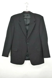 Evan Picone Mens Black Wool Athletic Blazer Notch Collar Straight Hem Size 42R - Picture 1 of 9