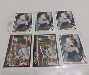 Lot of 6 Sammy Sosa Baseball Cards #265 Upper Deck #256 Score 1990's DOB Error