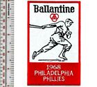 Beer Baseball Philadelphia Phillies & Ballantine Beer 1968 Promo Patch