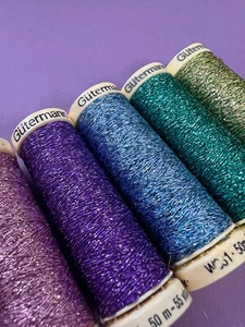 Gutermann metallic effect sparkling glitter thread 50m various colours - Picture 1 of 13