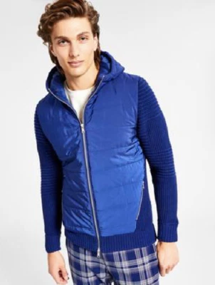 INC International Concepts Azul Algodón Para Hombre Cremallera Suéter Chaqueta Capucha Talla: S Foto 1 de 4