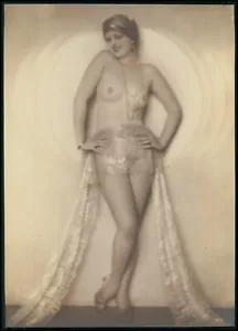 vv Französischer Akt Frau Großformat Gelatine Silber Foto Original Alt 20er Jahre - Bild 1 von 2