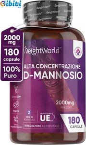 D Mannosio Puro 2000mg, 180 Capsule, 2 Mesi, Alto Dosaggio, Vegano e di Origine - Foto 1 di 12