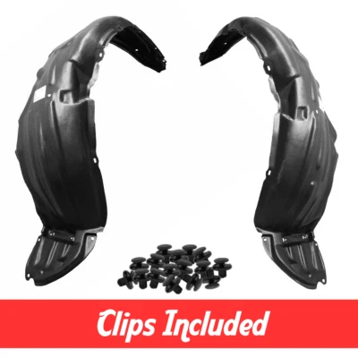 Front Driver & Passenger Side Fender Liner Set w/ Clips For 2008-2014 Scion xD - Image 1 of 4