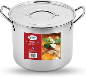Olla de acero inoxidable para utensilios de cocina Alpine Cuisine - 12,5 cuartos de galón, olla de inducción de alimentos - Imagen 1 de 8