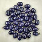 Natural Blue Sand Stone 50Pcs Egg Shape 12X20mm Pendant Bead Diy Jewelry Making