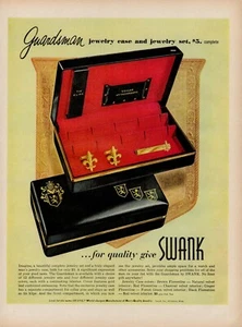 1957 Swank Guardsman Jewelry Case Set Vintage Print Ad Men Cuff Links Tie Pin - Picture 1 of 8
